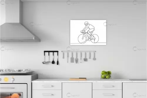 אופניים ציור בקו - Artpicked Modern - תמונות השראה למשרד ציור בקו אחד  - מק''ט: 376384