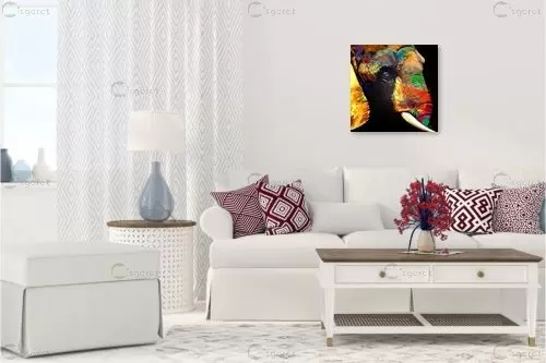 פיל בצבע - Artpicked - חדר שינה בסגנון אקלקטי  - מק''ט: 332046