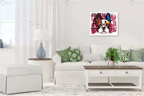 בולדוג גרפיטי – Artpicked | תמונה לקיר בסגנון פופ ארט