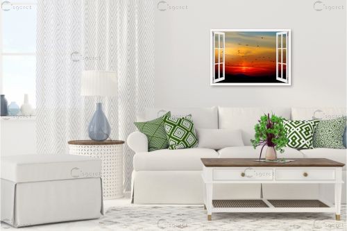 שקיעה בחלון – Artpicked Windows | תמונה לקיר בסגנון מודרני