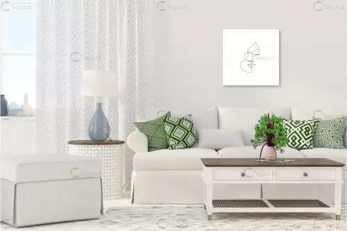 יפה מתמיד - Artpicked Modern - תמונות לסלון רגוע ונעים ציור בקו אחד  - מק''ט: 376380