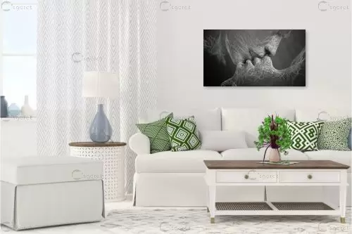 זוג אוהבים מופשט בשחור לבן - Artpicked - תמונות רומנטיות לחדר שינה תמונות מודרניות 2023  - מק''ט: 386564