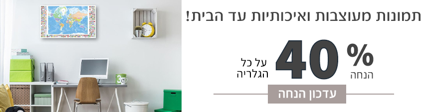 כעת 40% הנחה - אמנות ישראלית משובחת עד הבית