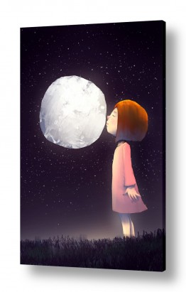 תמונות לפי נושאים לילה | ילדת ירח
