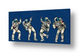 ציורים Artpicked Modern | אסטרונאוטים רוקדים בחלל
