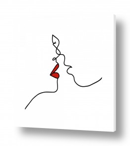תמונות לפי נושאים kiss | חתום בנשיקה - ציור בקו