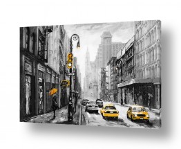 מוניות תמונות במבצע | ניו יורק שחור לבן צהוב