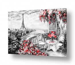 צרפת מגדל אייפל | מרפסת רומנטית בפאריז