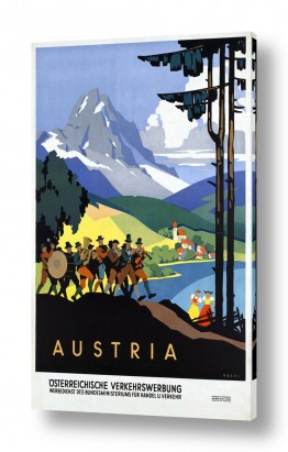 קולקציה 2023 כרזות וינטג' של מקומות בעולם | רטרו אוסטריה היפה