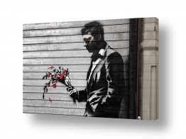 גרפיטי Banksy graffiti | Waiting man