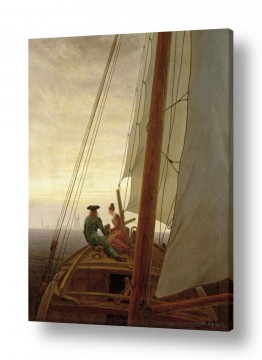 אמנים מפורסמים קספר דויד פרידריך |  On Board A Sailing Ship