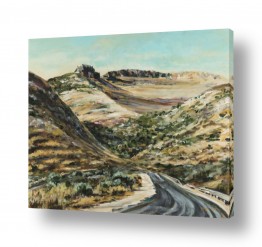 ציורים דוד פיש | צרדה, מצוק מעל הוואדי