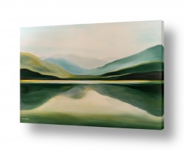 ימים ואגמים בישראל הכנרת | נוף הרים פסטורלי בירוק