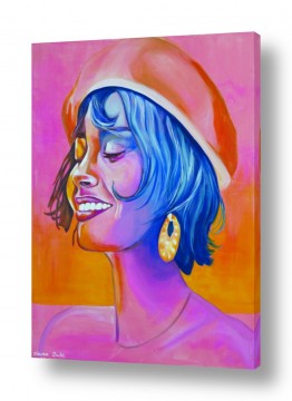 תמונות לחדרי ילדים תמונות לחדר בנות | נערה עם כובע בארט 1