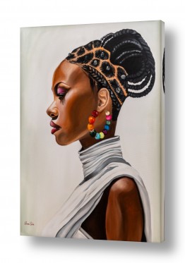 חדש באתר ציורים, אמנות דיגיטלית ובינה מלאכותית | נערה אפריקאית עם כתר צמות