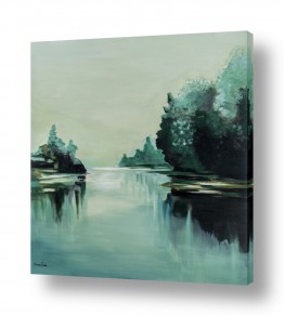 דקורטיבי מעוצב סגנון כפרי | נוף ירוק בכתמים