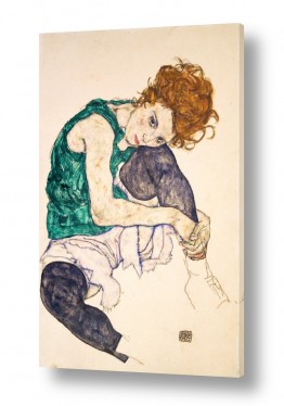 תמונות לפי נושאים Schiele | אישה עם רגליים משוכות