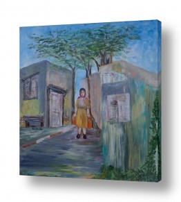 ציורי נוף על קנבס שבילים | אשה עם סלים