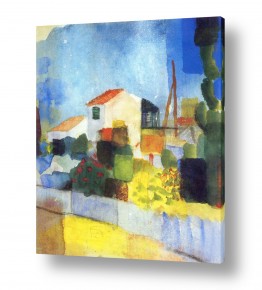 שילובים של צבע שחור שחור לבן צהוב | August Macke 120