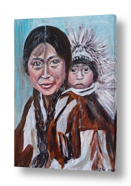 אנשים ודמויות ילדים | אם ובנה אינואיטים