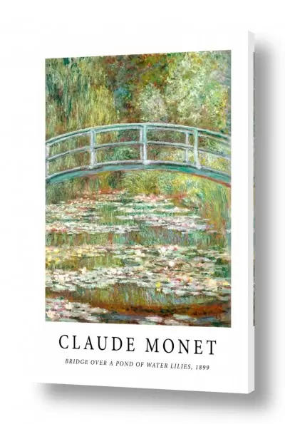 אמנים מפורסמים קלוד מונה | Bridge Over a Pond of Water Lilies