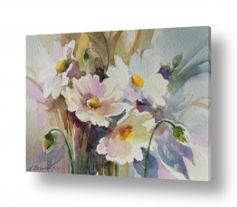 ציורים נטליה ברברניק |  פרחים לבנים