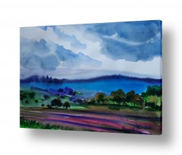 נושאים ציורי נוף על קנבס | העמק בכחול