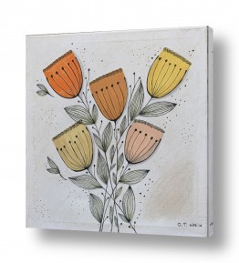 מדבקות קיר מדבקות קיר לסלון | Golden Meadow