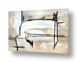 אבסטרקט מפשט ציורי אוירה | מופשט באפור ולבן 2