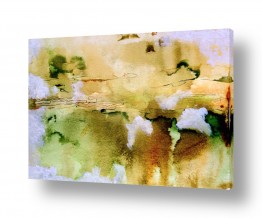 ציורי אבסטרקט אבסטרקט בצבעי מים | נשימת הערפל הירוק