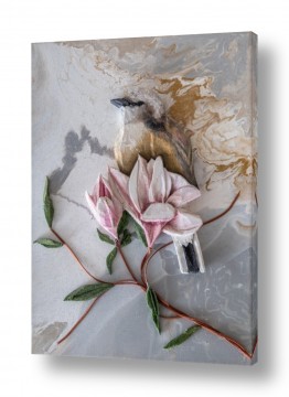 בעלי חיים - חיות ציפורים | ציפור עם פרח