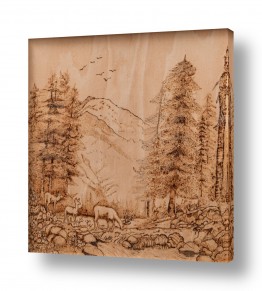 דקורטיבי מעוצב סגנון כפרי | נוף הררי