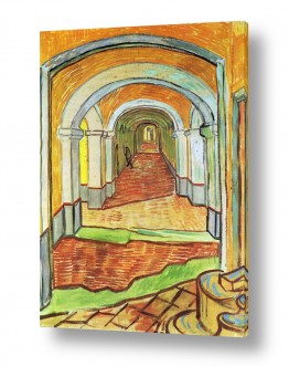 אמנים מפורסמים וינסנט ואן גוך | corridor in the asylum