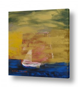 ציורים ורד אופיר | סירת זהב בים