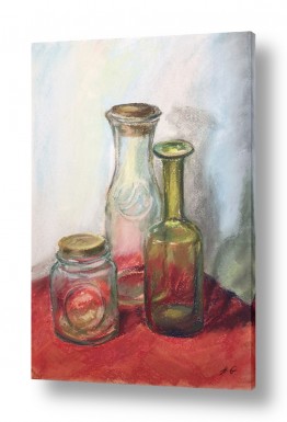 ציורים ציורים רטרו | בקבוקים וצנצנות