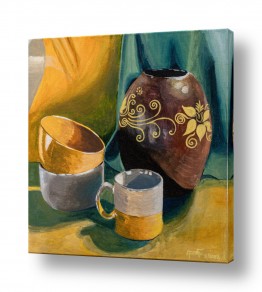 סגנונות ציורי שמן | Brown vase