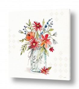 איורים ורישומים איור רישום בצבע | צנצנת פרחים