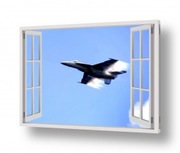 נושאים כלי תחבורה | מטוס קרב עובר בחלון