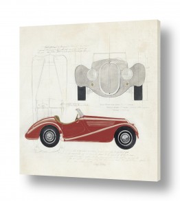 ציורים Avery Tillmon | מכונית וינטג' אדומה