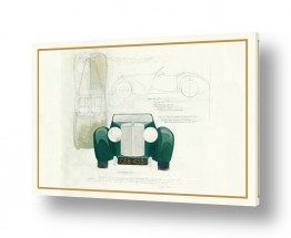 תמונות לסלון תמונות וינטג' לסלון | מכונית וינטג' ירוקה
