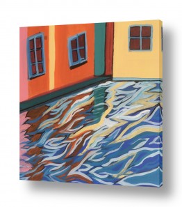 ציורי אקריליק ציורים בצבעי אקריליק | רחוב תעלת מים