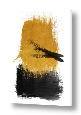 ציורים ציור קולאג'ים | אבסטראקט בשחור ובצהוב #2