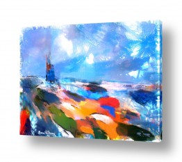 ציורים ציורים עם שמיים | סערה בחוף פרישמן