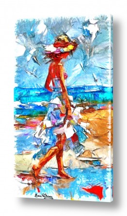 תמונות מעוצבות לסלון תמונות לסלון בחלקים | טיול על שפת הים