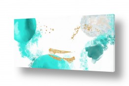 ציורי אבסטרקט אבסטרקט בצבעי מים | ים בזהרורי זהב