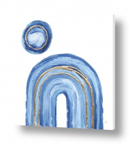 ציורי אבסטרקט מופשט מינימליסטי | קשת בכחול ו
