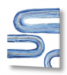 ציורי אבסטרקט מופשט מינימליסטי | קשת בכחול ווו