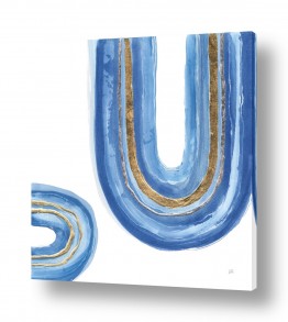 ציורי אבסטרקט מופשט מינימליסטי | קשת כחולה וו