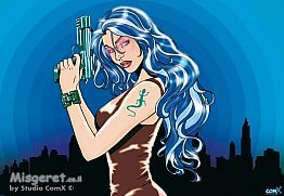 Gun girl blue