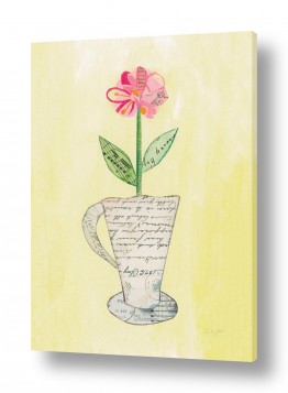 ציורים Courtney Prahl | פרח בכוס תה II